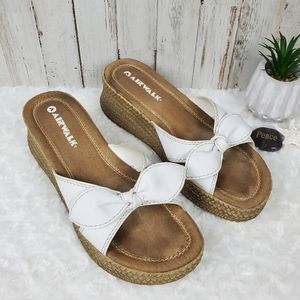 Airwalk Bow Wedge Sandals White Size 10